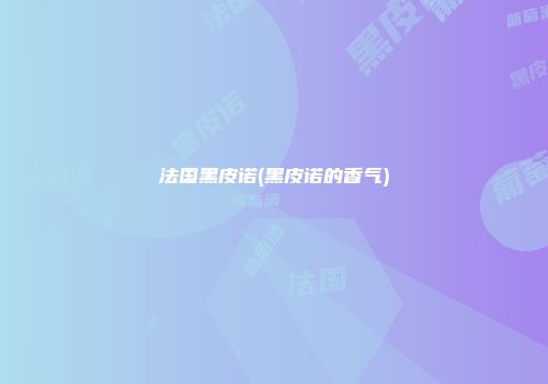法国黑皮诺(黑皮诺的香气)