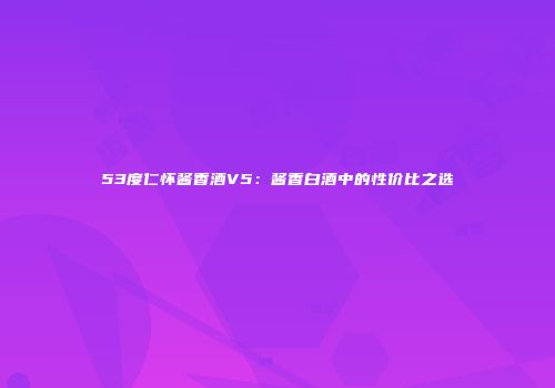53度仁怀酱香酒V5：酱香白酒中的性价比之选