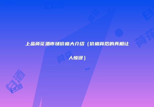 上品荷花酒市场价格大介绍（价格背后的真相让人惊讶）