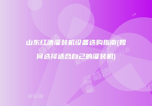 山东红酒灌装机设备选购指南(如何选择适合自己的灌装机)