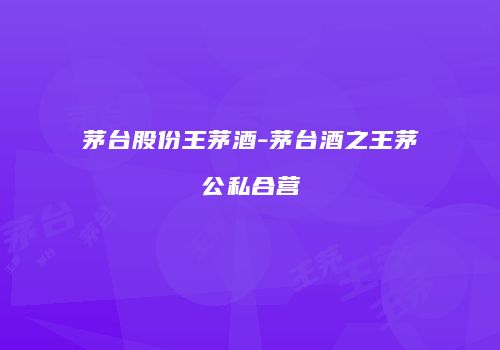 茅台股份王茅酒-茅台酒之王茅公私合营
