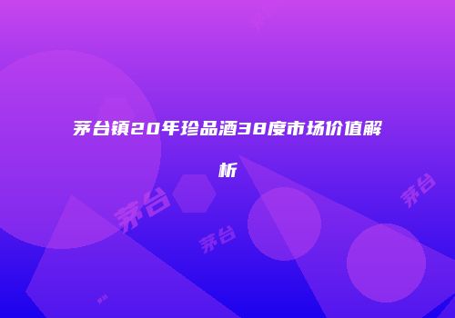 茅台镇20年珍品酒38度市场价值解析