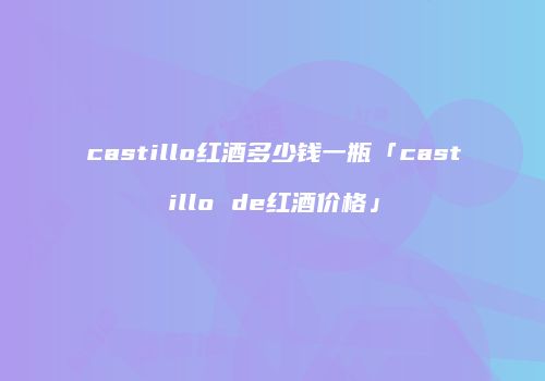 castillo红酒多少钱一瓶「castillo de红酒价格」