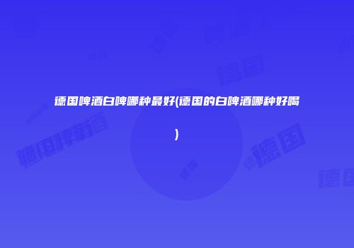 德国啤酒白啤哪种最好(德国的白啤酒哪种好喝)