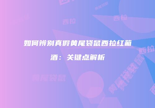 如何辨别真假黄尾袋鼠西拉红葡酒：关键点解析