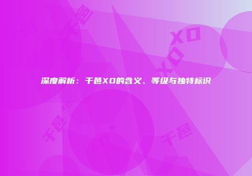 深度解析：干邑XO的含义、等级与独特标识