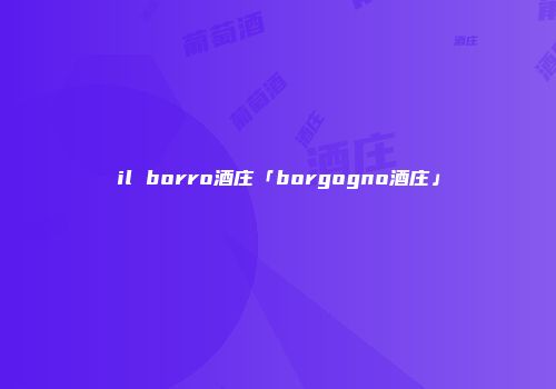 il borro酒庄「borgogno酒庄」