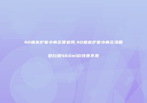 40度高炉家小青花便宜吗,40度高炉家小青花浓香型白酒460ml价钱贵不贵