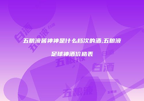 五粮液酱神神是什么档次的酒,五粮液足球神酒价格表
