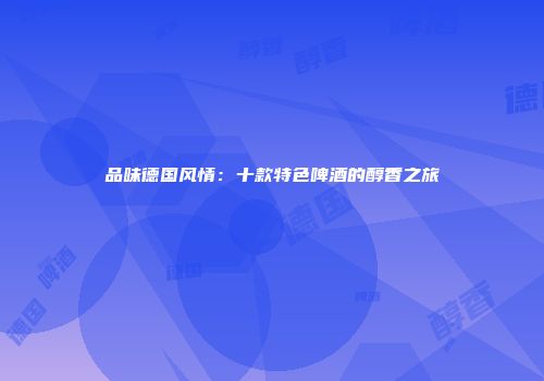 品味德国风情：十款特色啤酒的醇香之旅