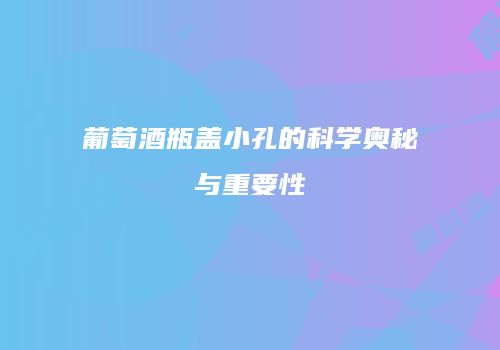 葡萄酒瓶盖小孔的科学奥秘与重要性