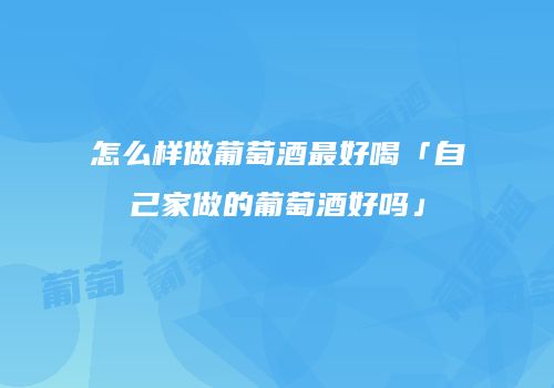 怎么样做葡萄酒最好喝「自己家做的葡萄酒好吗」