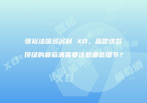张裕法国多名利 XO，品尝这款顶级的葡萄酒需要注意哪些细节？