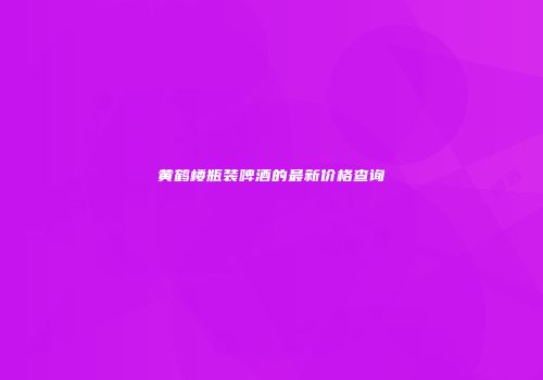 黄鹤楼瓶装啤酒的最新价格查询
