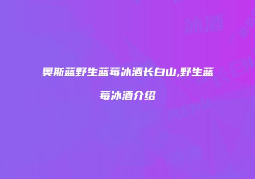 奥斯蓝野生蓝莓冰酒长白山,野生蓝莓冰酒介绍