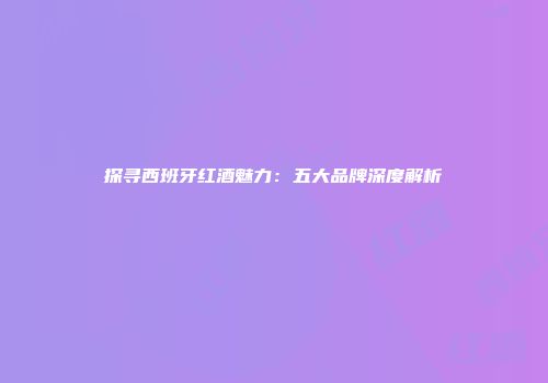探寻西班牙红酒魅力：五大品牌深度解析
