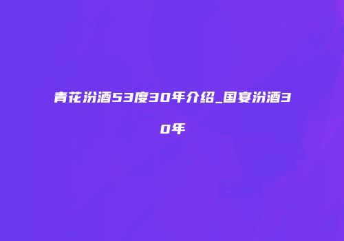青花汾酒53度30年介绍_国宴汾酒30年