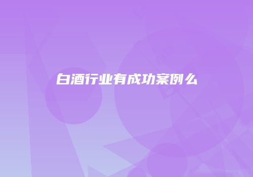 白酒行业有成功案例么