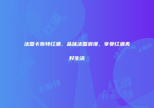 法国卡斯特红酒，品味法国浪漫，享受红酒美好生活