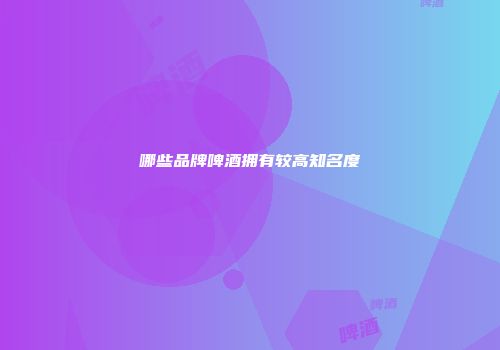 哪些品牌啤酒拥有较高知名度