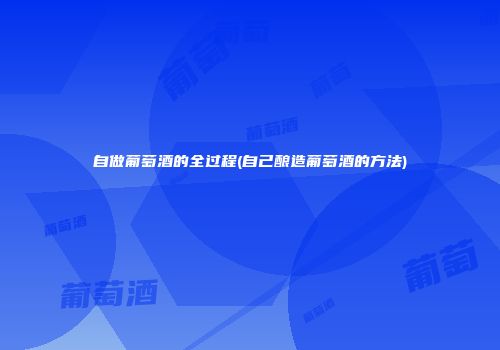自做葡萄酒的全过程(自己酿造葡萄酒的方法)