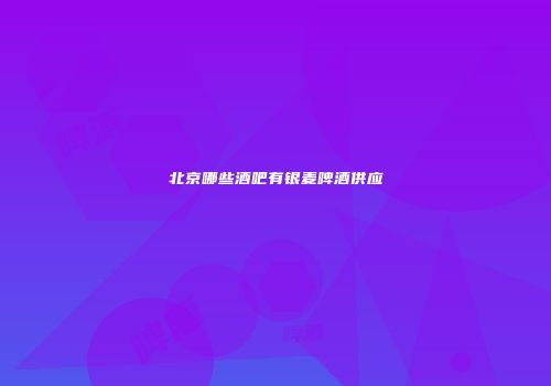 北京哪些酒吧有银麦啤酒供应