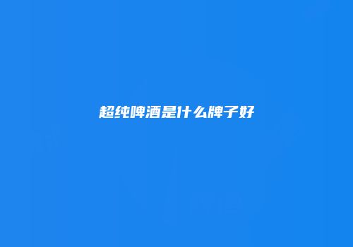 超纯啤酒是什么牌子好