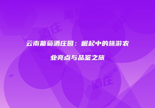 云南葡萄酒庄园：崛起中的旅游农业亮点与品鉴之旅