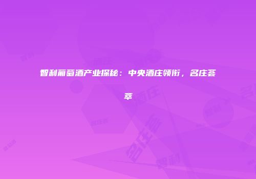智利葡萄酒产业探秘：中央酒庄领衔，名庄荟萃
