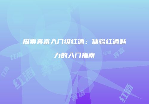 探索奔富入门级红酒：体验红酒魅力的入门指南