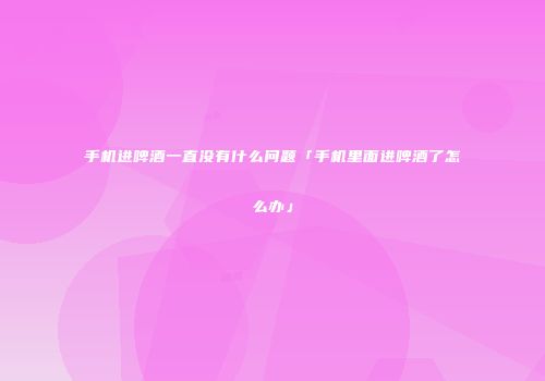 手机进啤酒一直没有什么问题「手机里面进啤酒了怎么办」