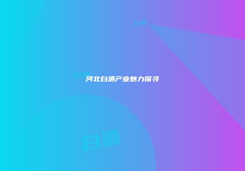 河北白酒产业魅力探寻