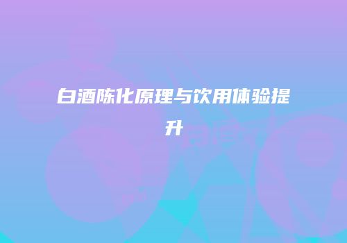 白酒陈化原理与饮用体验提升