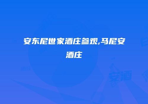安东尼世家酒庄参观,马尼安酒庄