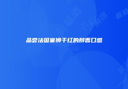 品尝法国塞狮干红的醇香口感