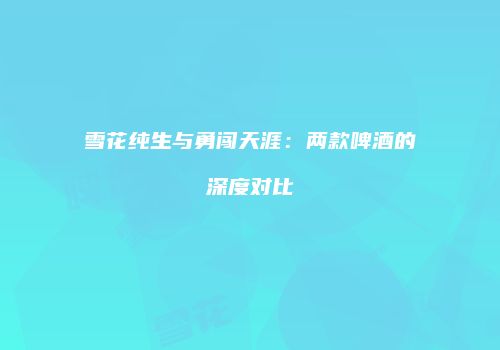 雪花纯生与勇闯天涯：两款啤酒的深度对比