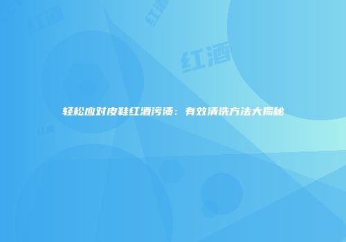 轻松应对皮鞋红酒污渍：有效清洗方法大揭秘