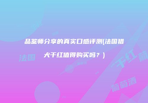 品鉴师分享的真实口感评测(法国猎犬干红值得购买吗？)
