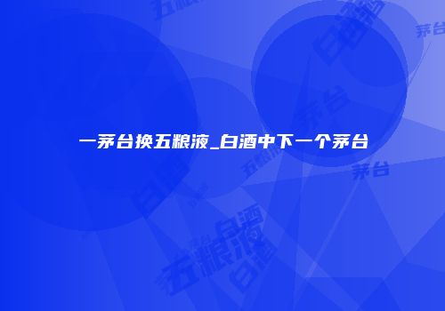 一茅台换五粮液_白酒中下一个茅台