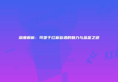 深度解析：司堡干红葡萄酒的魅力与品鉴之道