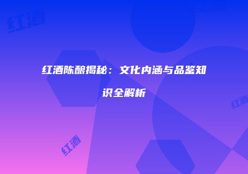 红酒陈酿揭秘：文化内涵与品鉴知识全解析