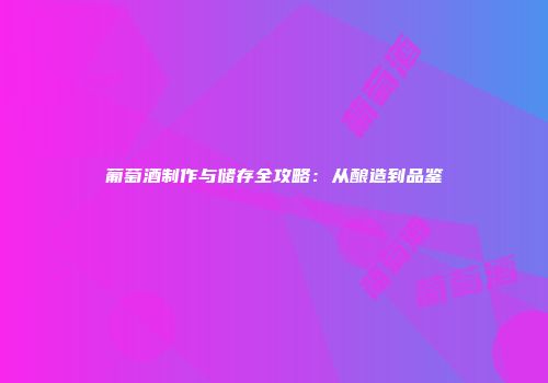 葡萄酒制作与储存全攻略：从酿造到品鉴