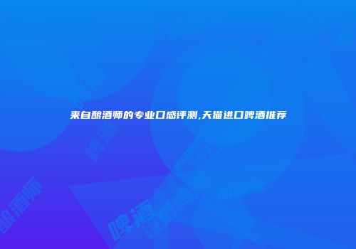 来自酿酒师的专业口感评测,天猫进口啤酒推荐