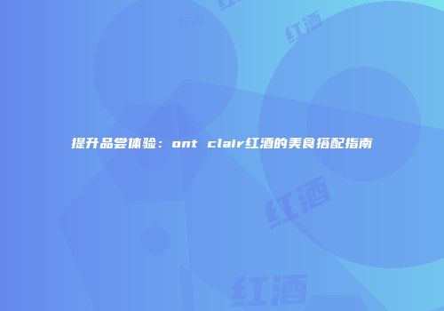提升品尝体验：ont clair红酒的美食搭配指南