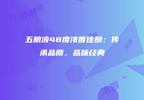 五粮液48度浓香佳酿：传承品质，品味经典