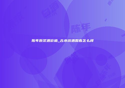陈年原浆酒价格_古水坊酒喝着怎么样