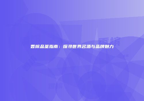 香槟品鉴指南：探寻世界名酒与品牌魅力