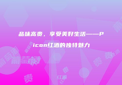 品味高贵，享受美好生活——Picon红酒的独特魅力