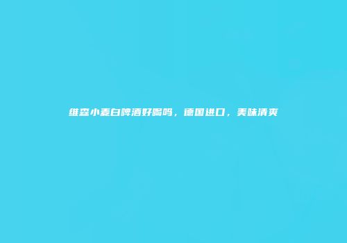 维森小麦白啤酒好喝吗，德国进口，美味清爽