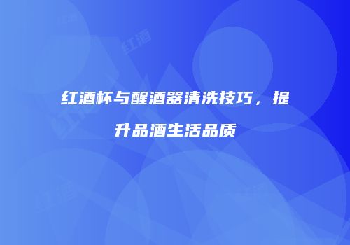 红酒杯与醒酒器清洗技巧，提升品酒生活品质